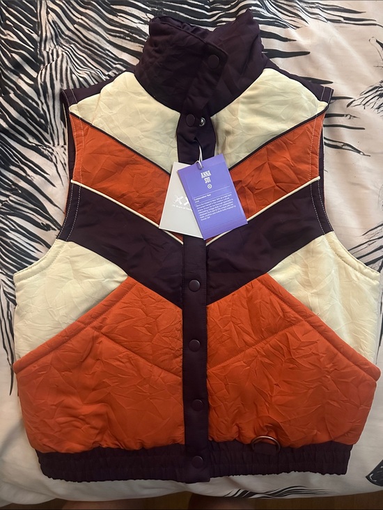 Anna Sui Tops - 🌼 Anna Sui 20th Anniversary Collection Retro Colorblock Quilted Puffer Vest